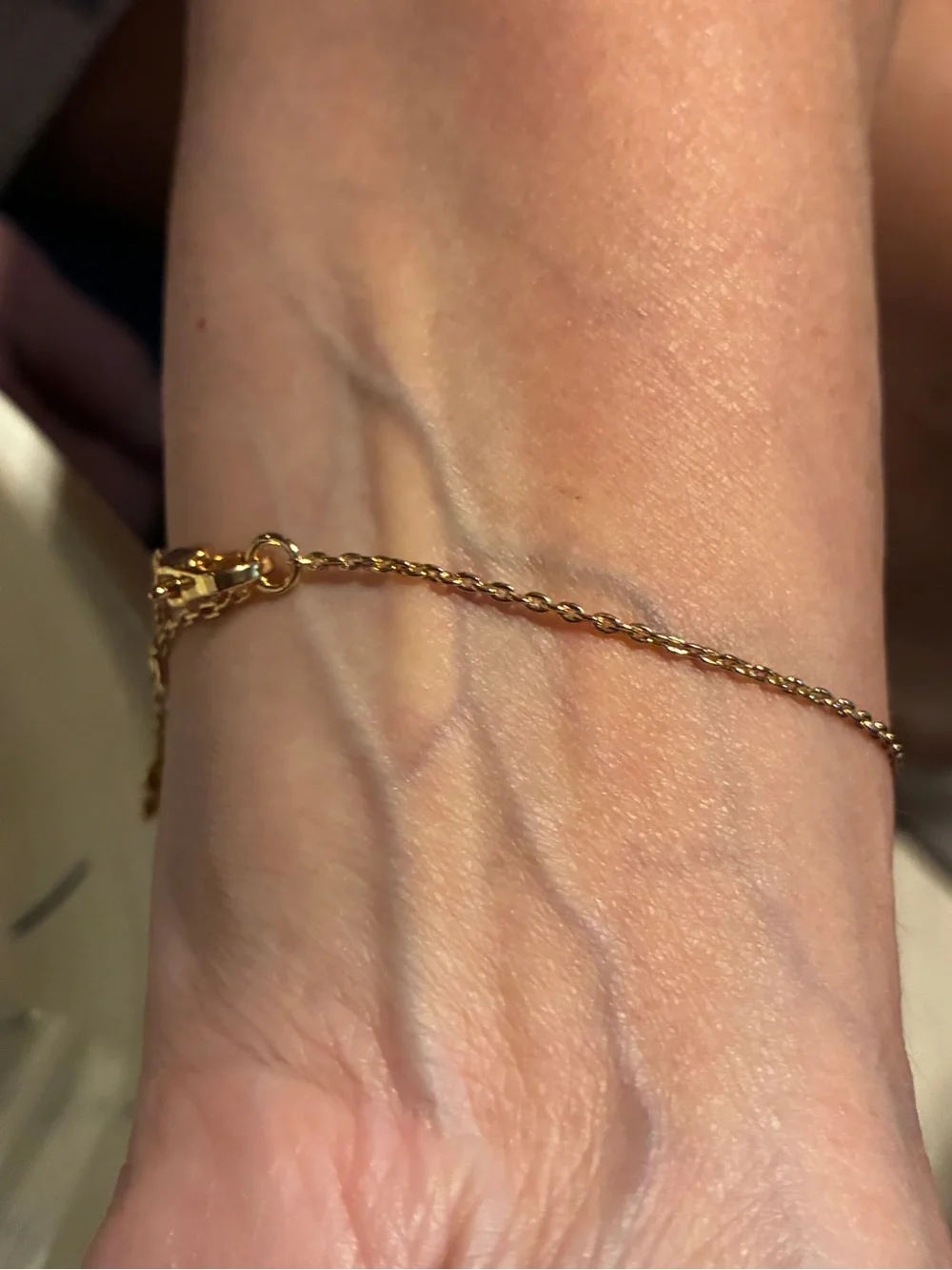 Kate Spade Gold 'LOVE' Chain Bracelet with Ruby Accent - Picture 2 of 3